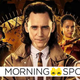 The latest poster from Marvel's Loki series featuring Wunmi Mosaku in armor, Tom Hiddleston in a suit, and Gugu Mbatha-Raw in an action pose with a spear.